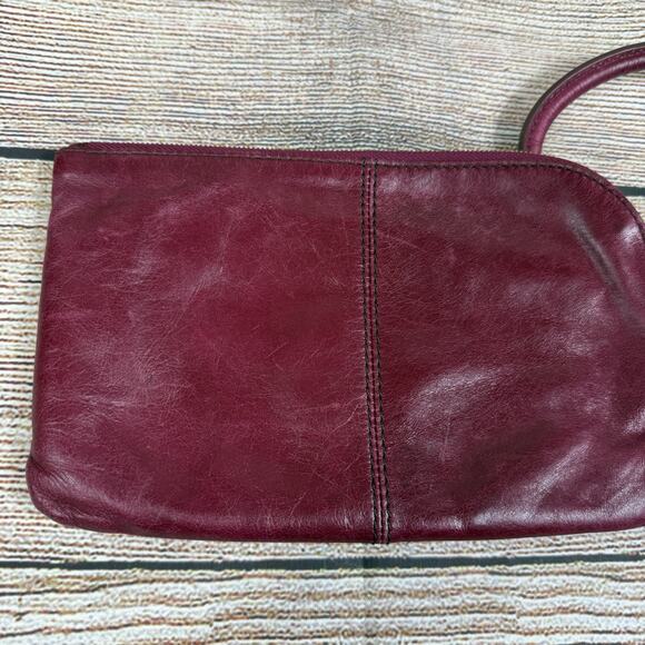 Hobo International Sable Red Maroon 100% Leather Wristlet Ring Clutch Boho - Picture 5 of 12